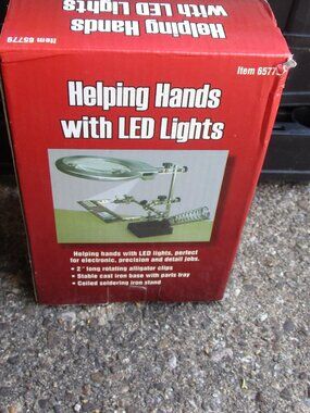 Helping Hands Soldering Stand w/Magnifier Alligator Clips LED Lights #65779
